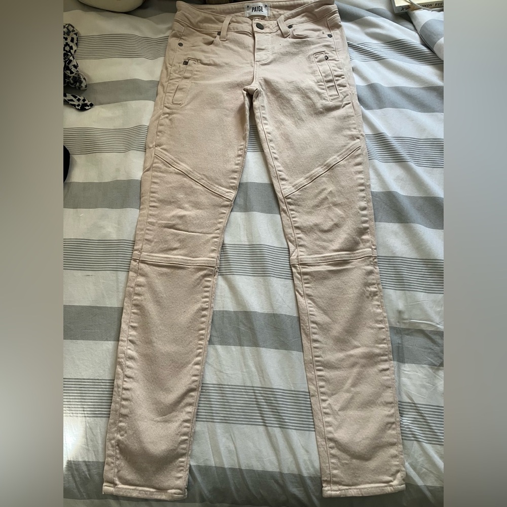 PAIGE Women's Beige Skinny Jeans
